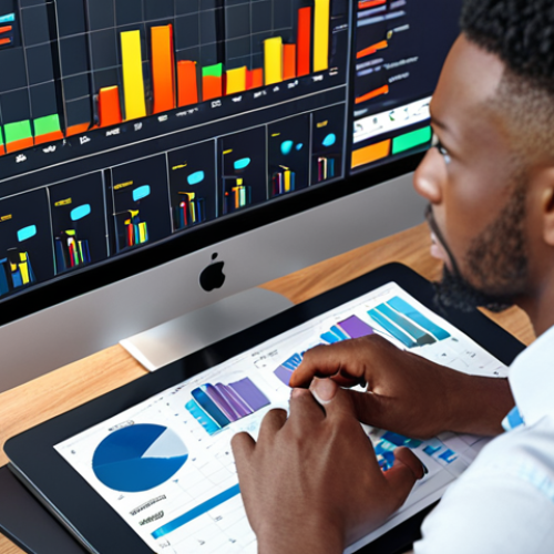 ** Data-driven media planner, analyzing charts and graphs with focused expression, modern office setting, emphasis on analytical thinking.

**